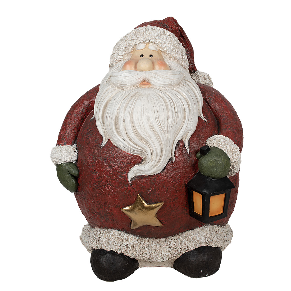Clayre & Eef | Kerstdecoratie Beeld Rood, Wit 70x60x83 cm | 5PR0122