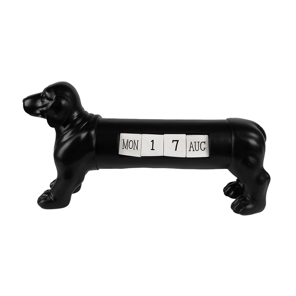 Clayre & Eef | Kalender hond zwart 31x8x15 cm | 6PR3862