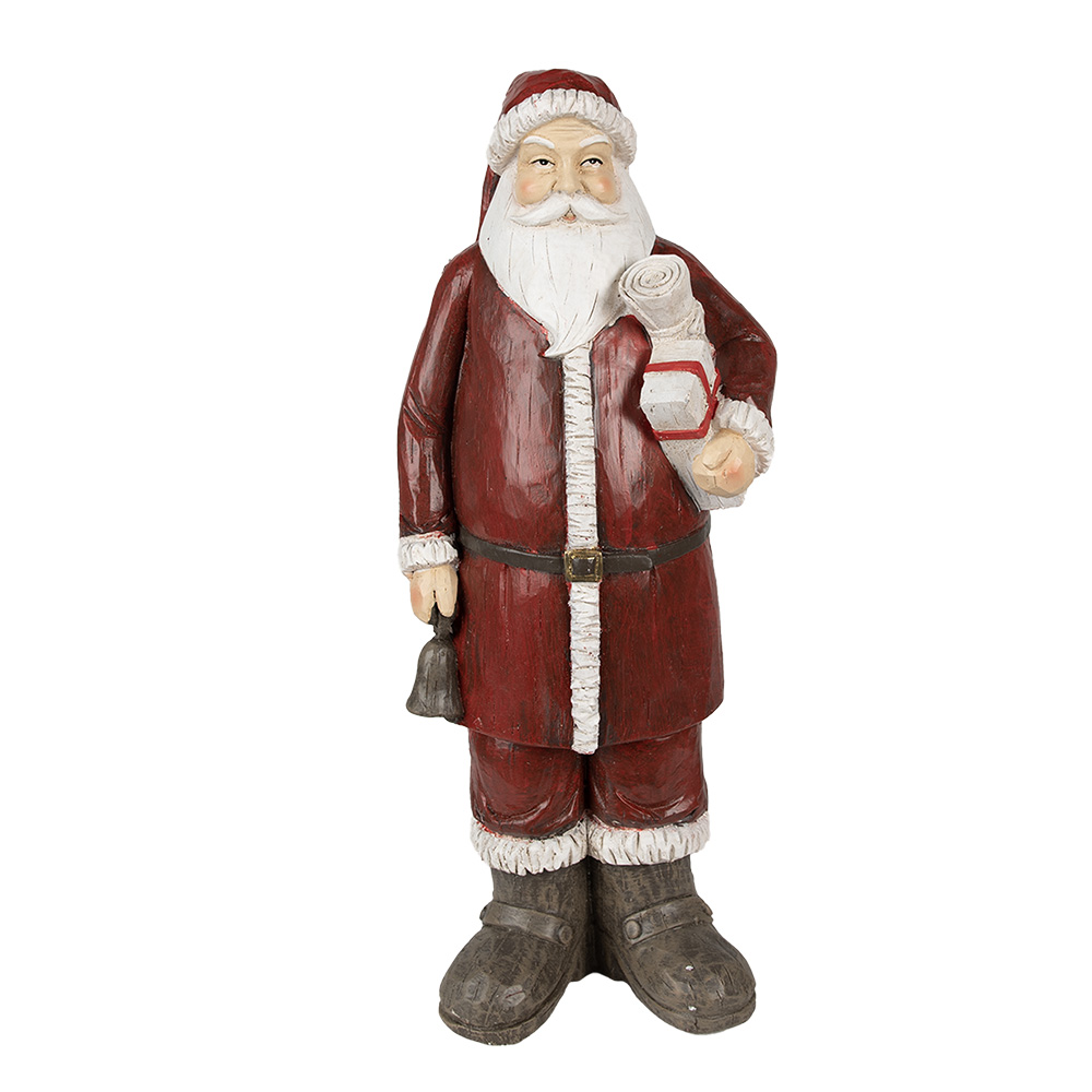 Clayre & Eef | Kerstdecoratie Beeld Rood, Wit 18x14x46 cm | 6PR3913