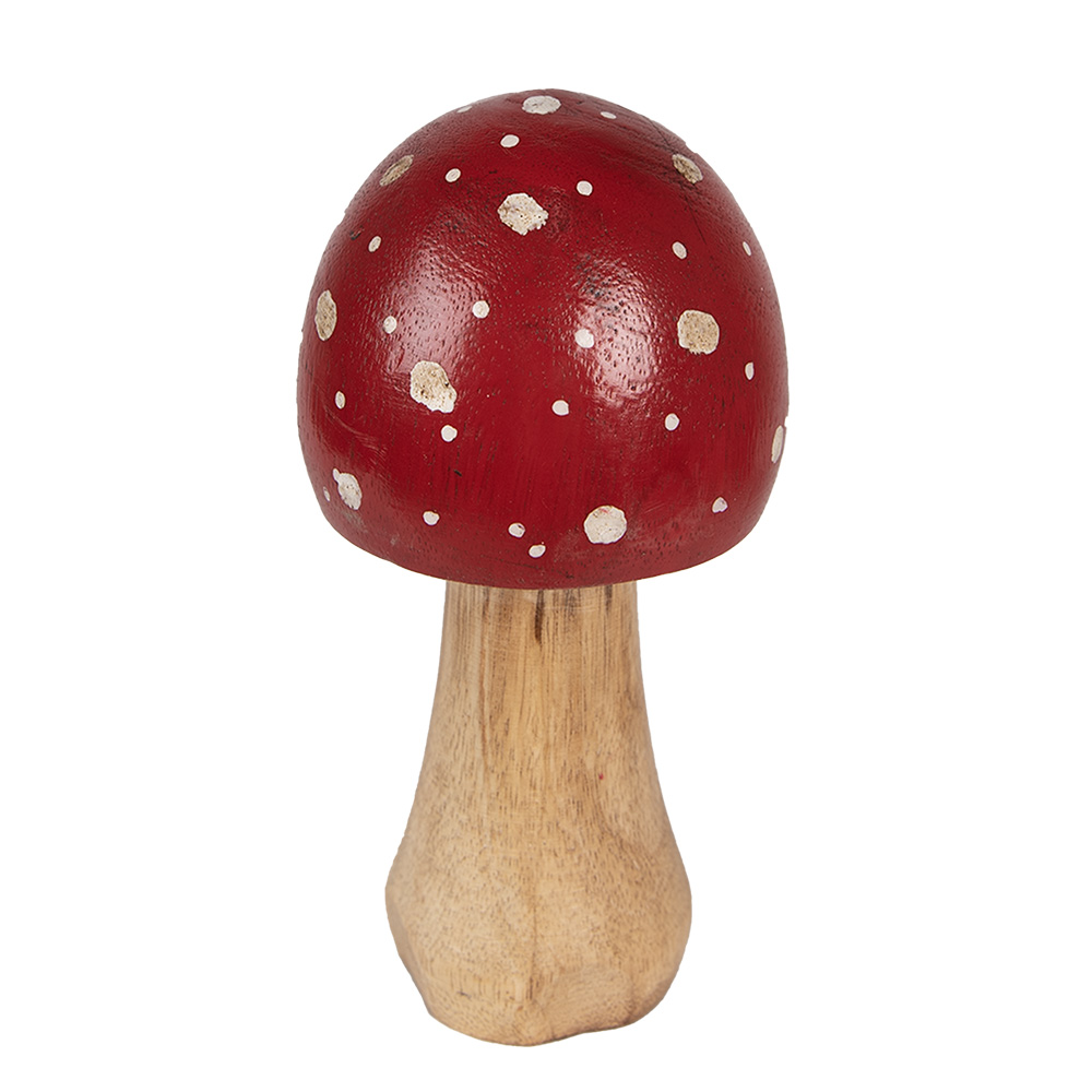 Clayre & Eef | Decoratie Paddenstoel Rood Bruin ø 6x13 cm | 6H2309M