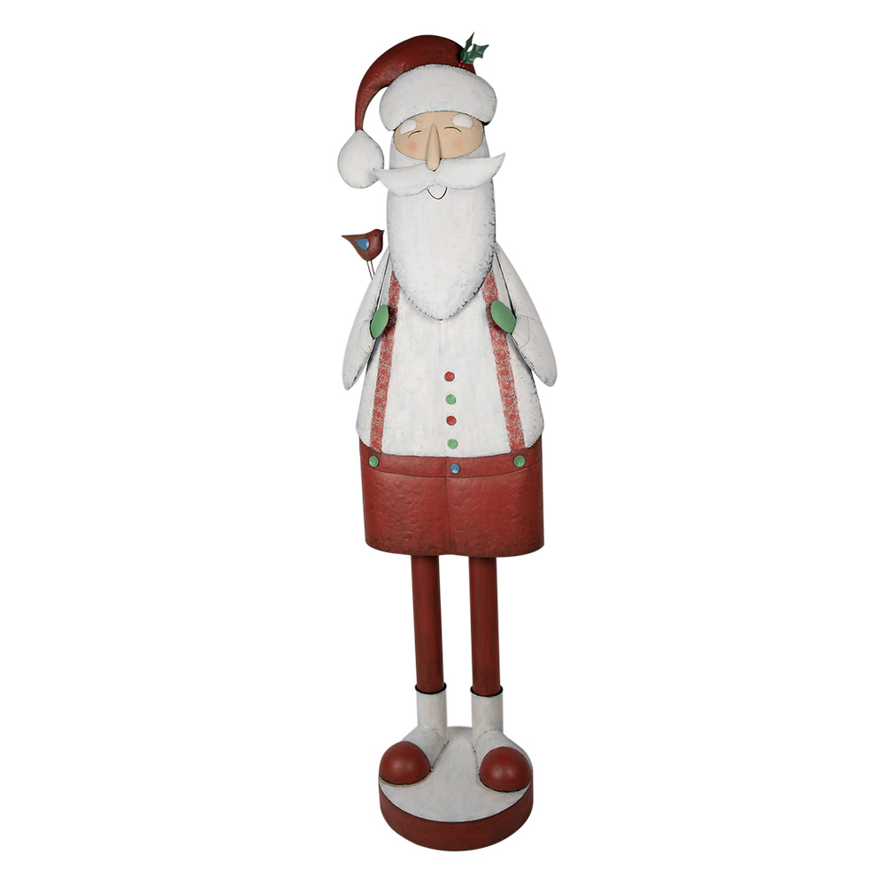 Clayre & Eef | Kerstdecoratie Beeld Kerstman Wit, Rood 70x30x206 cm | 5Y1177