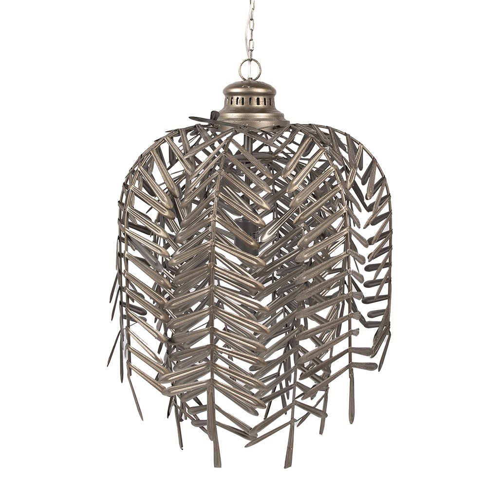Clayre & Eef | Hanglamp Grijs &oslash; 49x66 cm E27/max 1x60W | 5LMP353