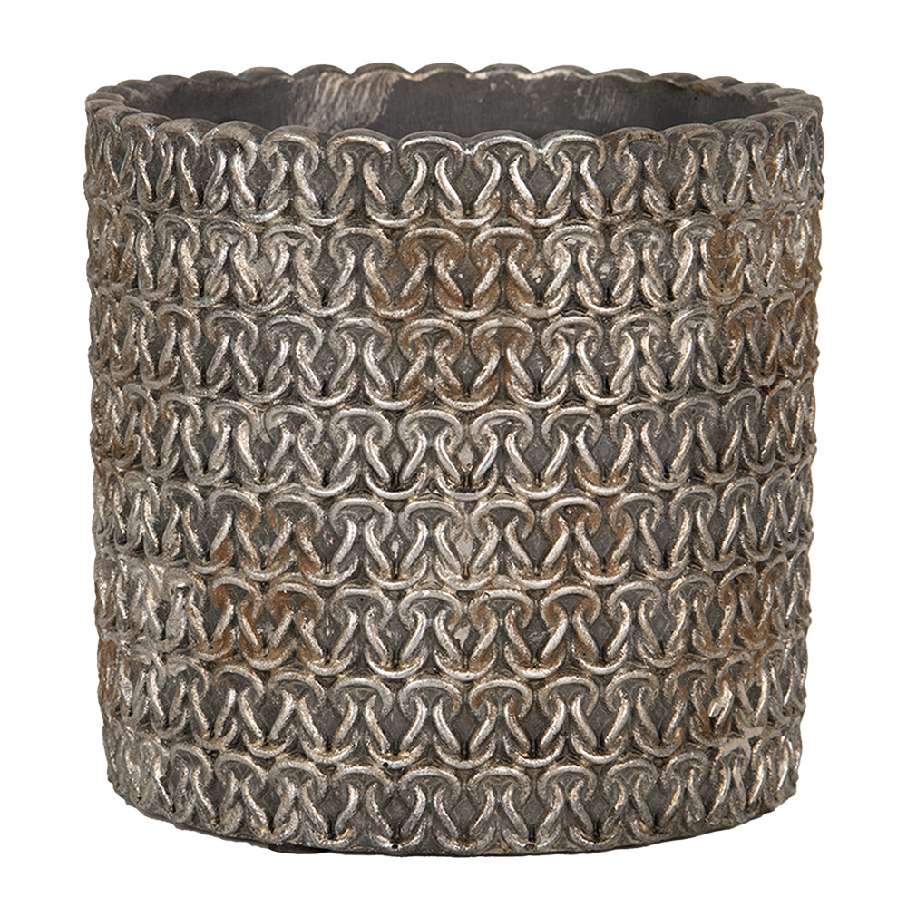 Clayre & Eef | Bloempot Binnen Grijs ø 18x17 cm | 6TE0494L