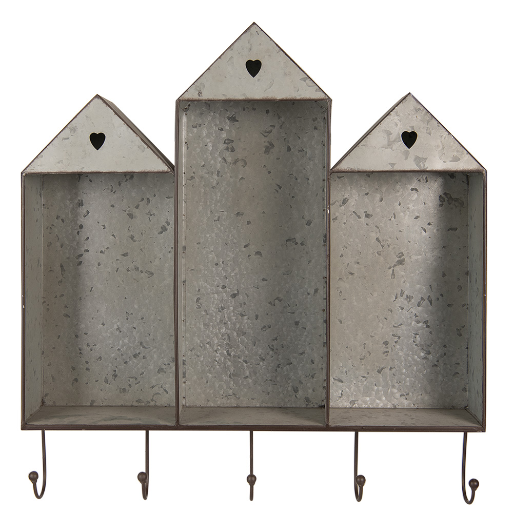 Clayre & Eef | Wandrek Grijs Bruin 62x12x66 cm | 5Y1147