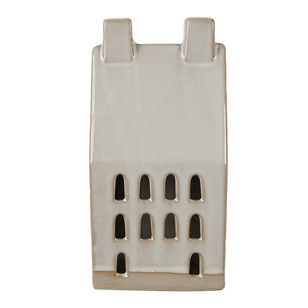Clayre & Eef | Decoratie Huisje met LED Beige 8x6x15 cm | 6CE1591M