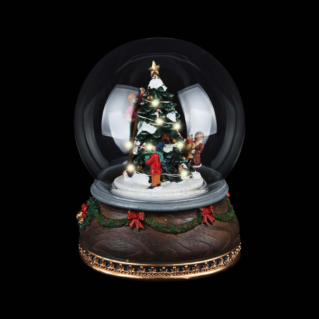 Dekoratief | Muziekdoos 'Magic Christmas Tree', glas,  12x12x16cm + adapter | A205748