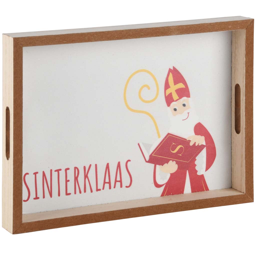 Dekoratief | Dienblad 'Sinterklaas', hout, 25x18x3cm | A215496