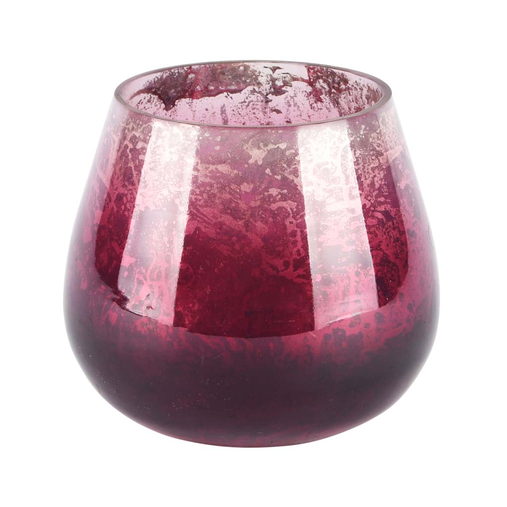 Dekoratief | Theelichtbol 'Burgundy Bold', glas, 13x13x13cm | A218136