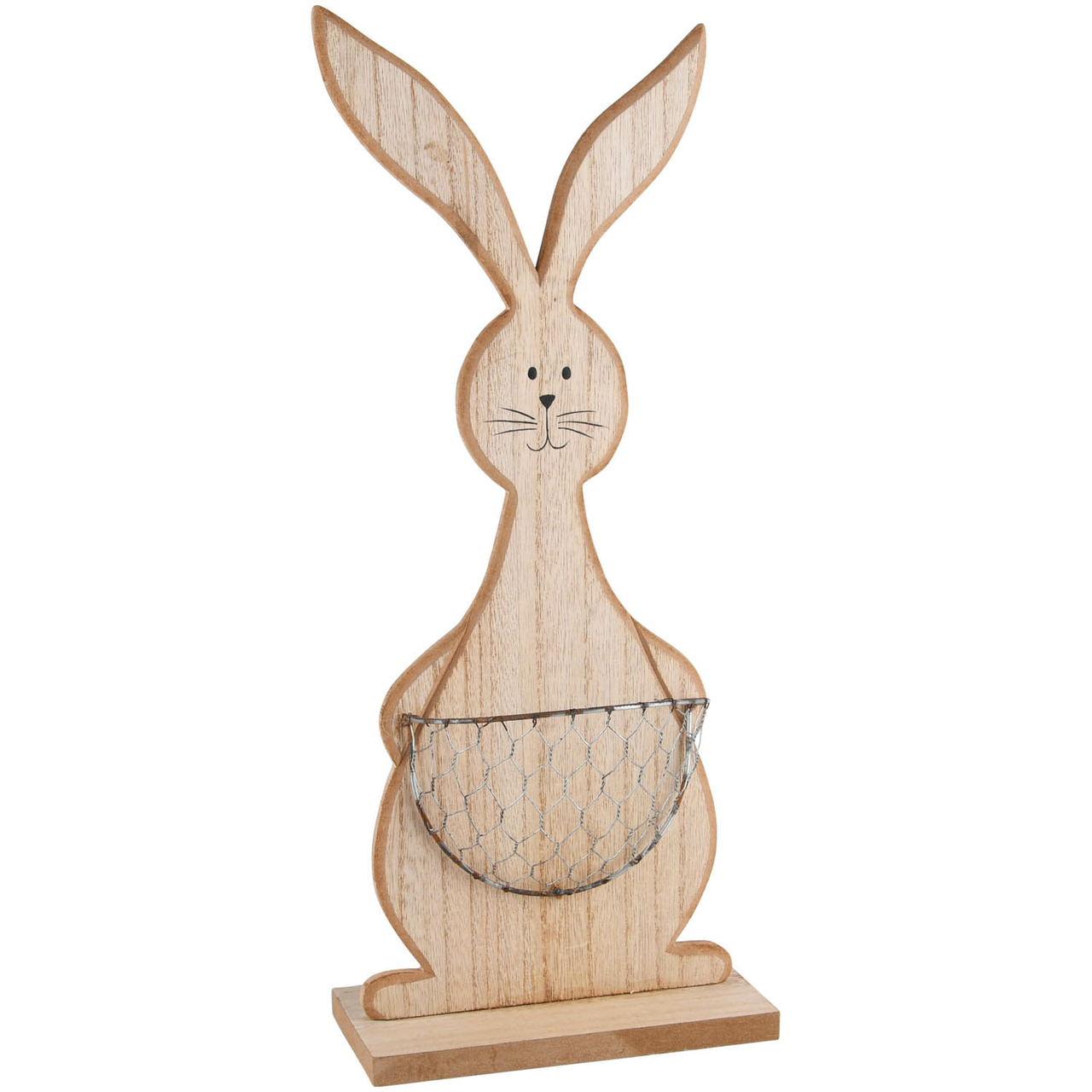 Dekoratief | Bunny mandje, naturel, hout, 17x12x41cm | A220017