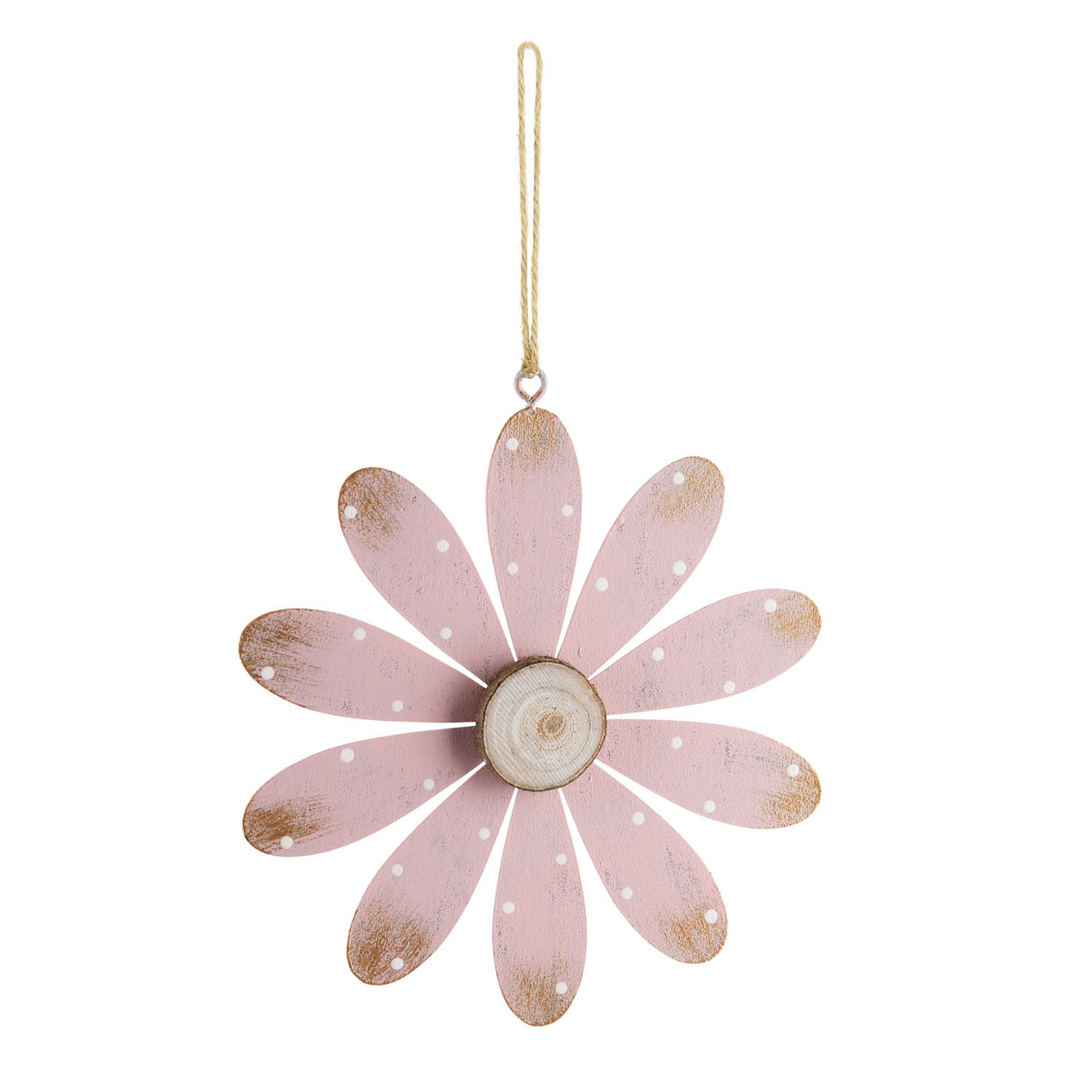 Dekoratief | Hanger bloem, roze, metaal, 13x13cm | A220145