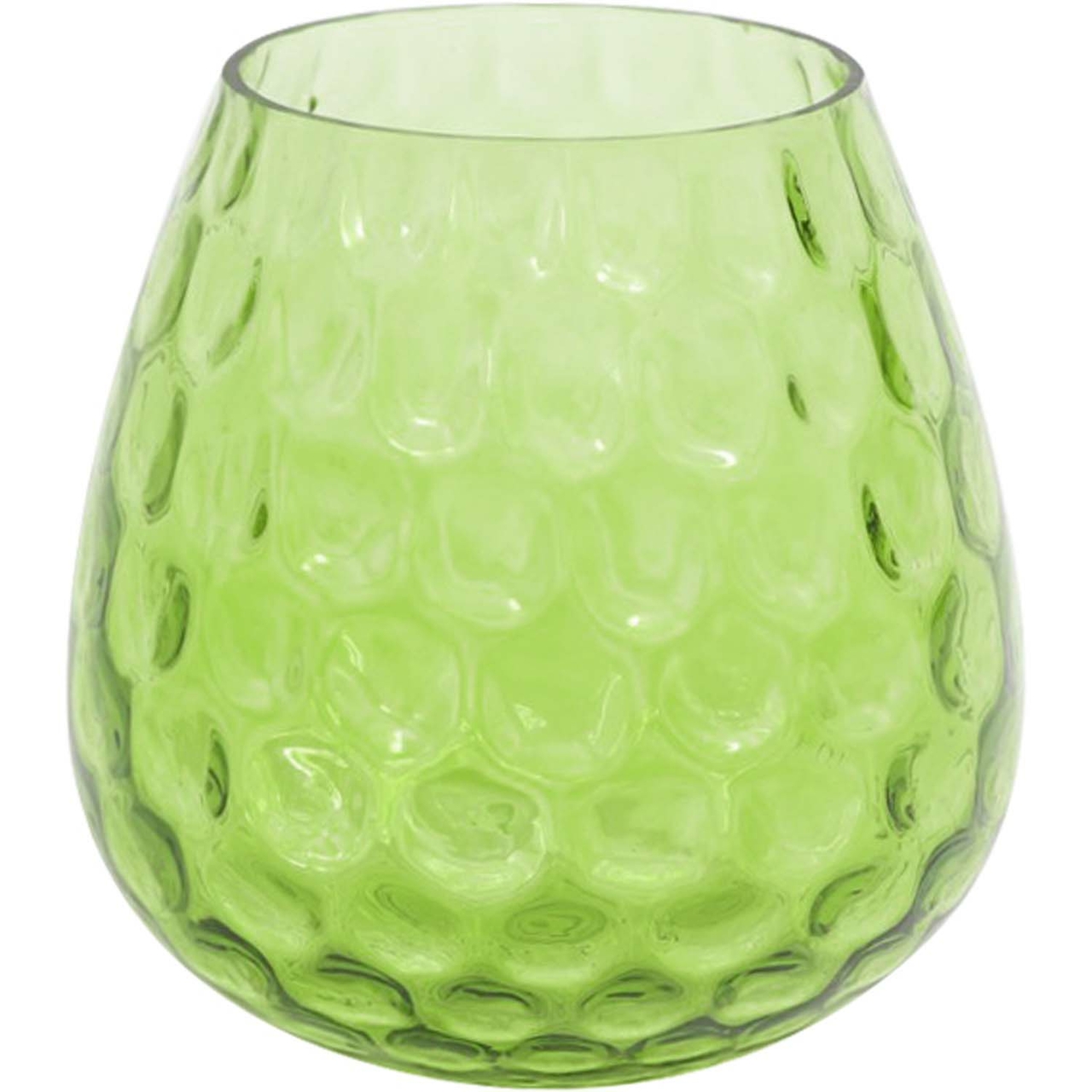 Dekoratief | Theelicht groen 'Blurred', glas, 13x12x12cm | A220965