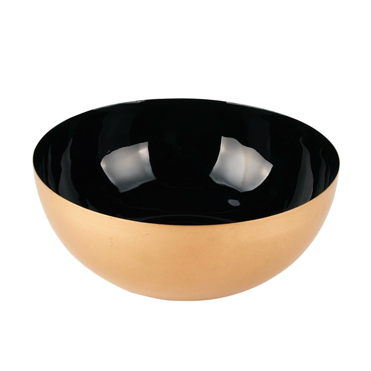 Dekoratief | Bowl rond, zwart/goud, metaal, 16x16x7cm | A228184