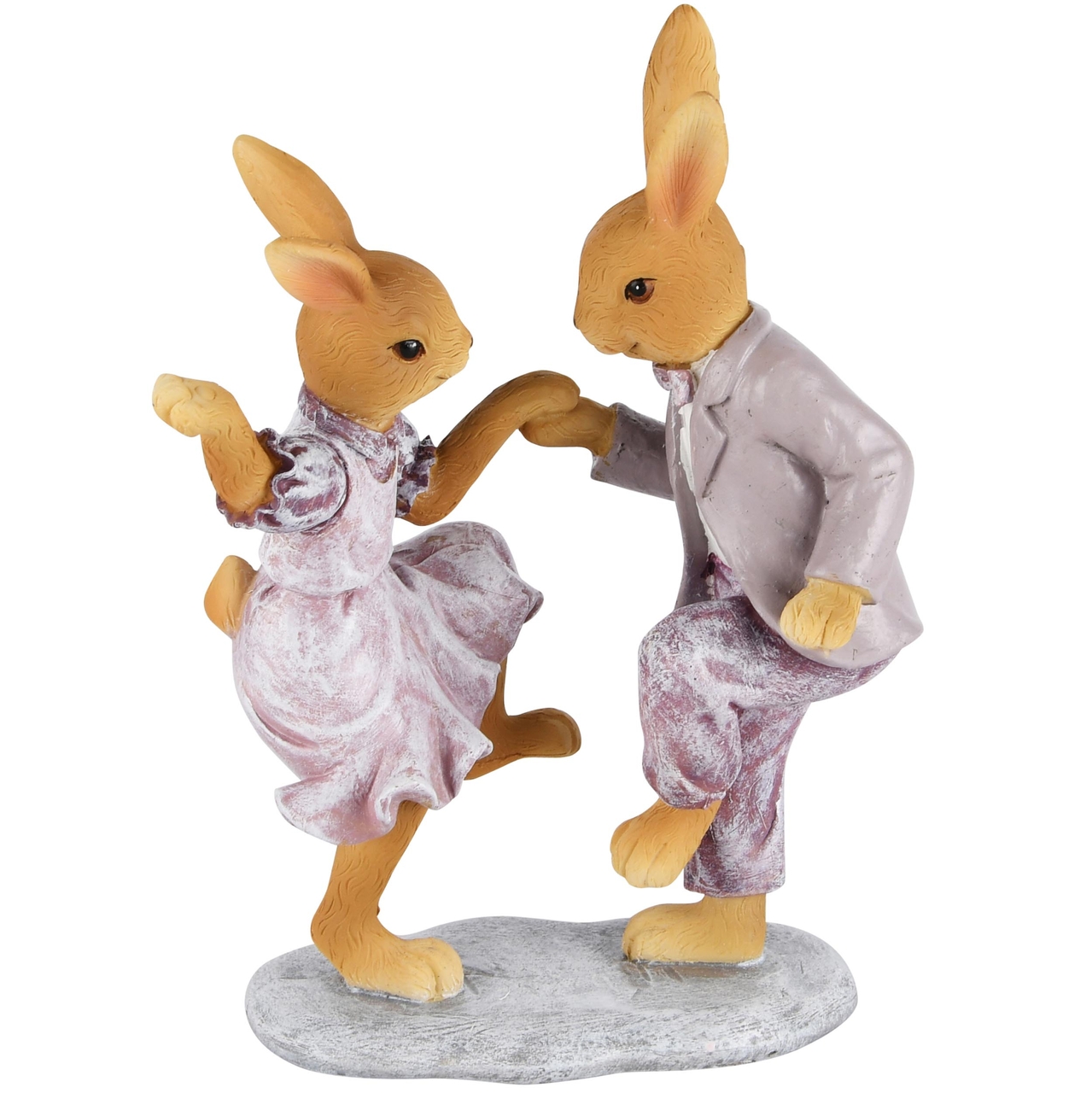 Dekoratief | Bunny koppel dansend, resina, 12x8x17cm | A230251