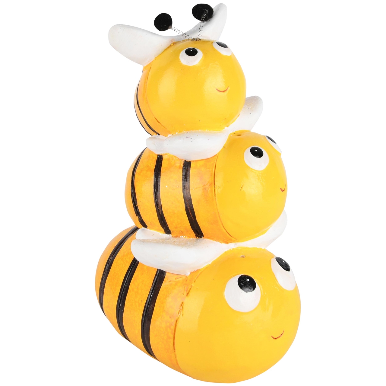 Dekoratief | Trio bijen gestapeld, geel/zwart, TC, 15x11x21cm | A230303