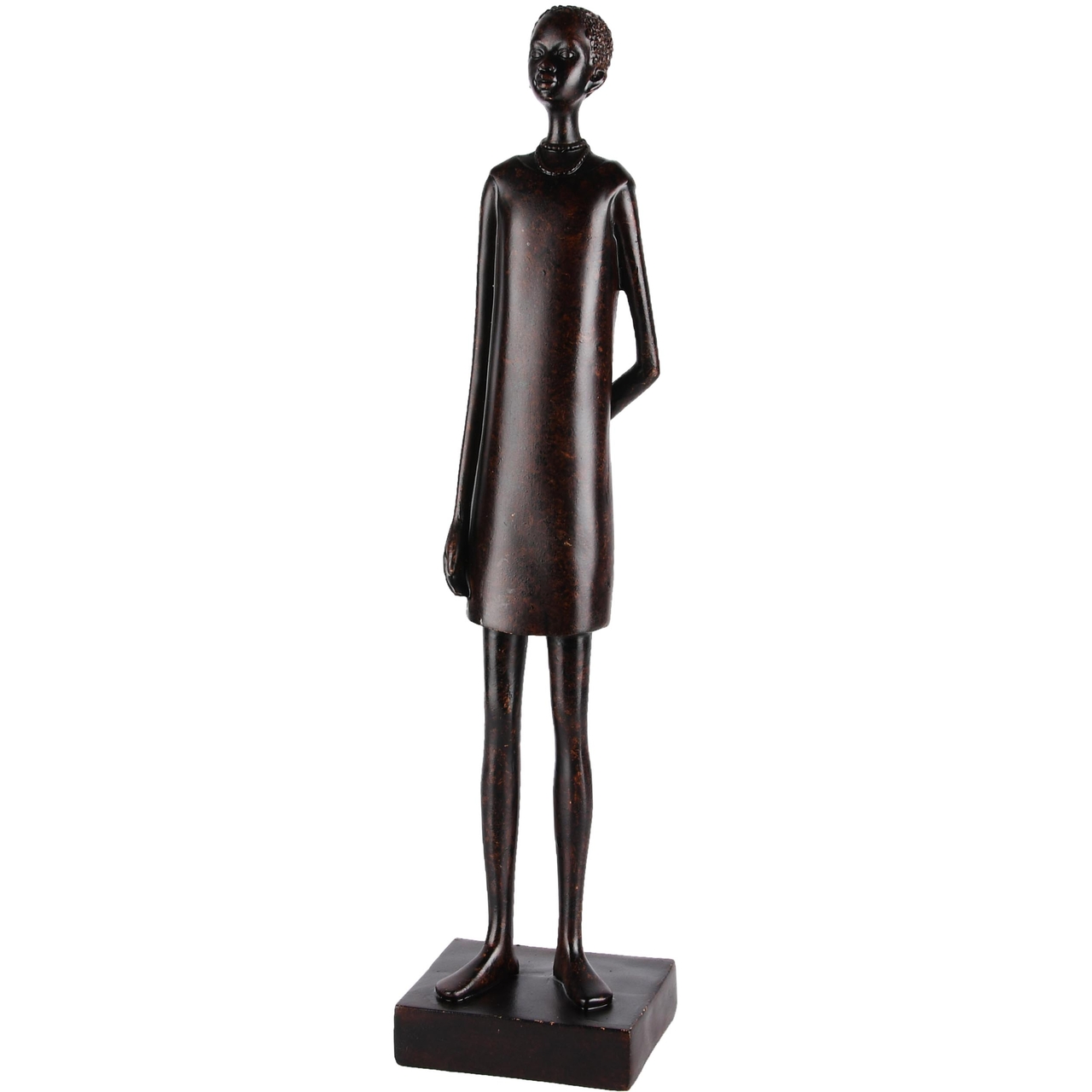 Dekoratief | Deco dame staand, zwart, resina, 10x8x42cm | A230350