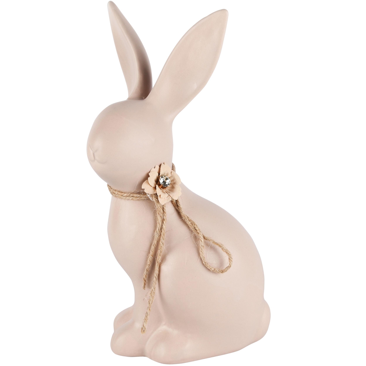 Dekoratief | Bunny m/strikje, roze, dolomiet, 12x9x22cm | A230363