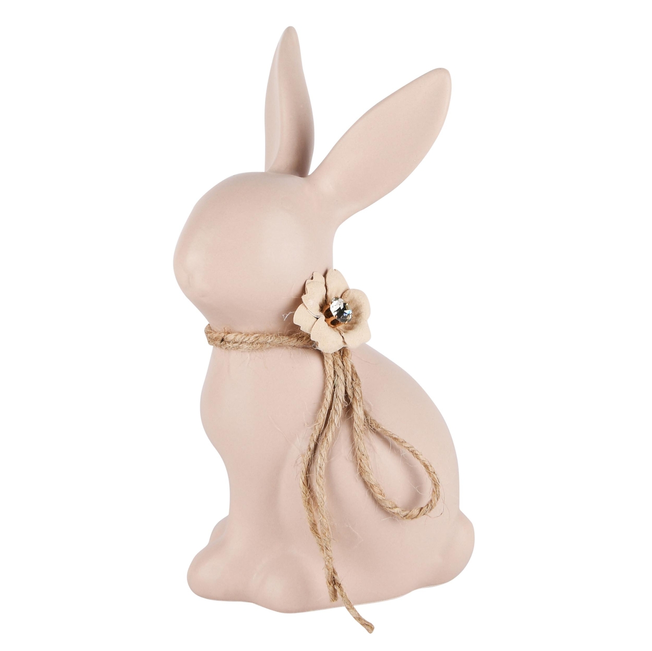 Dekoratief | Bunny m/strikje, roze, dolomiet, 9x7x16cm | A230364