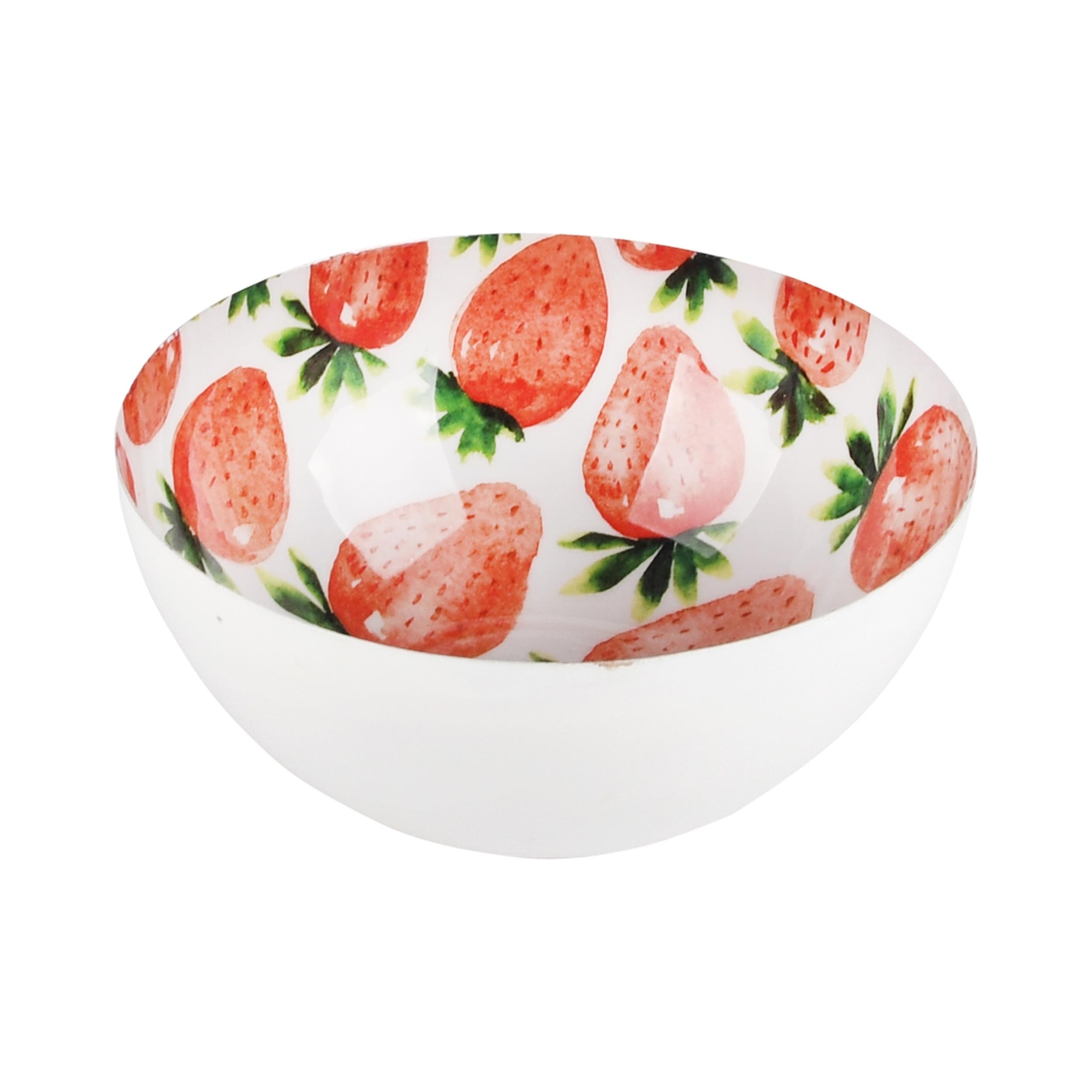 Dekoratief | Bowl rond, 'Fresh Strawberry', metaal, 16x16x7cm | A230920