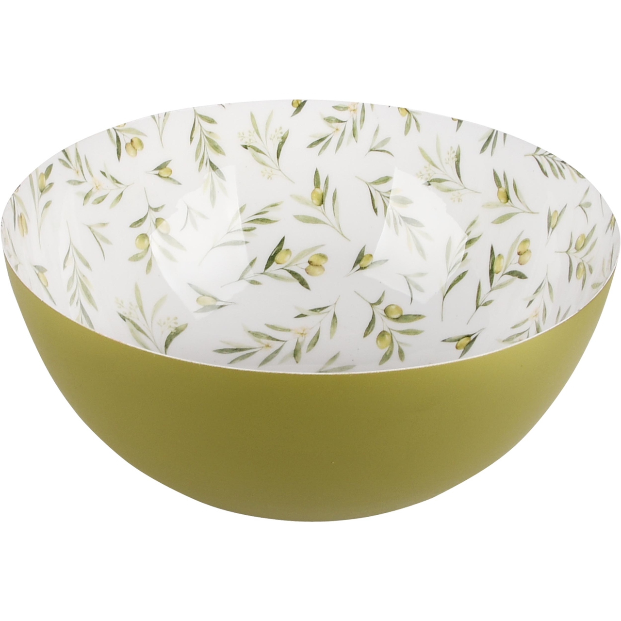 Dekoratief | Bowl rond, 'Olives', metaal, 22x22x10cm | A230923