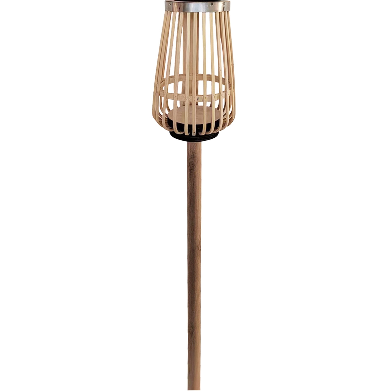 Dekoratief | Piquet m/lantaarn gelijnd, naturel, wilg/glas, 13x13x115cm | A235692
