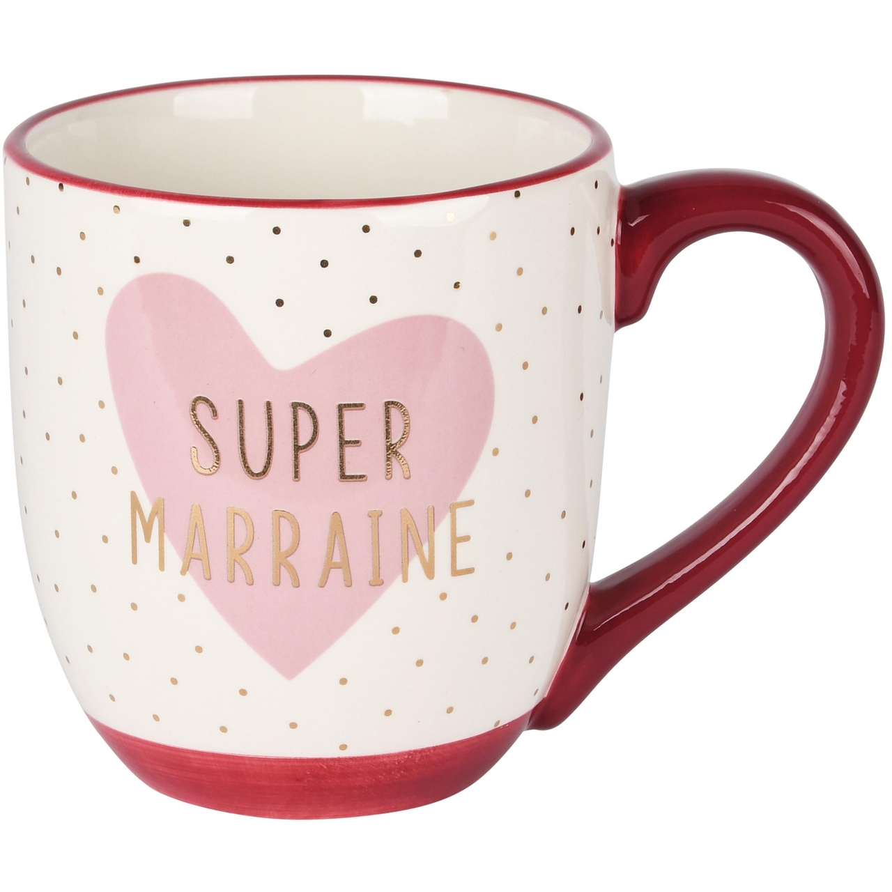 Dekoratief | Mok 'Super Marraine', wit/paars, keramiek, 10x10x12cm | A235865