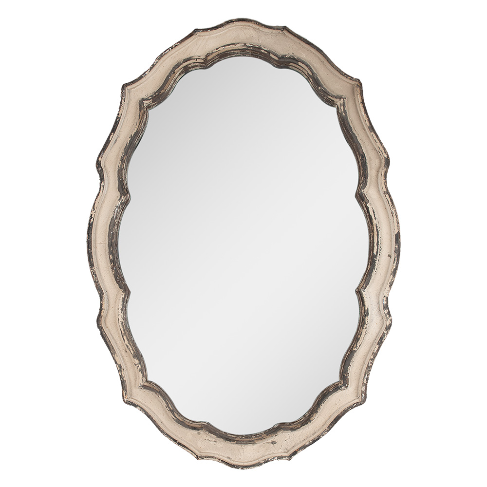 Clayre & Eef | Wandspiegel Beige Bruin 52x3x75 cm | 52S303