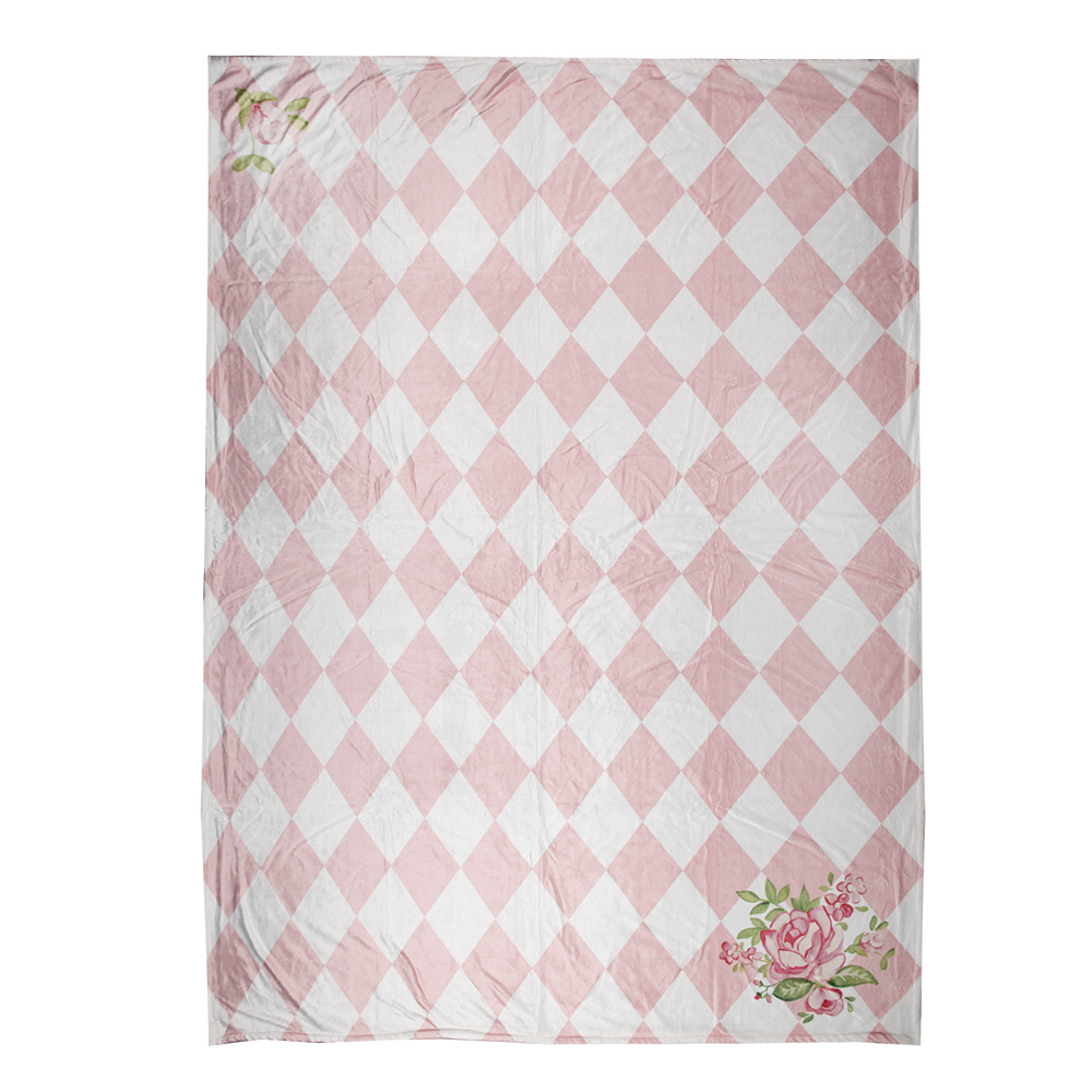 Clayre & Eef | Plaid Roze Wit 130x170 cm | SWR60