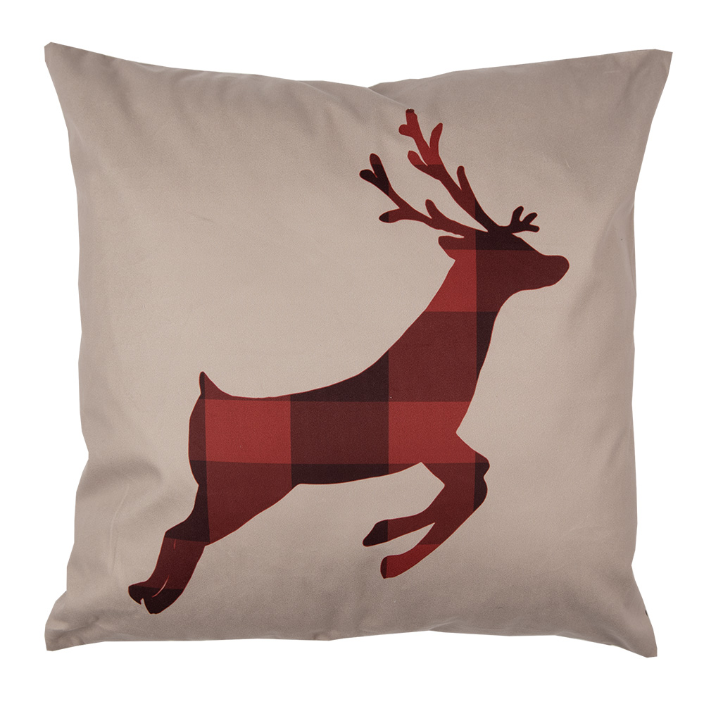 Clayre & Eef | Kussenhoes Rood Bruin 45x45 cm | TX22