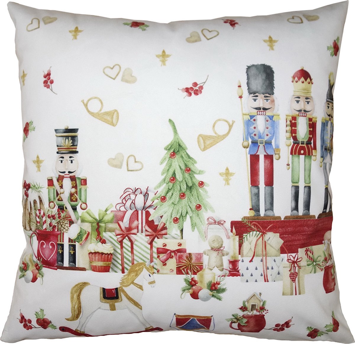 Clayre & Eef | Kussenhoes Rood, Wit 45x45 cm | KT021.327