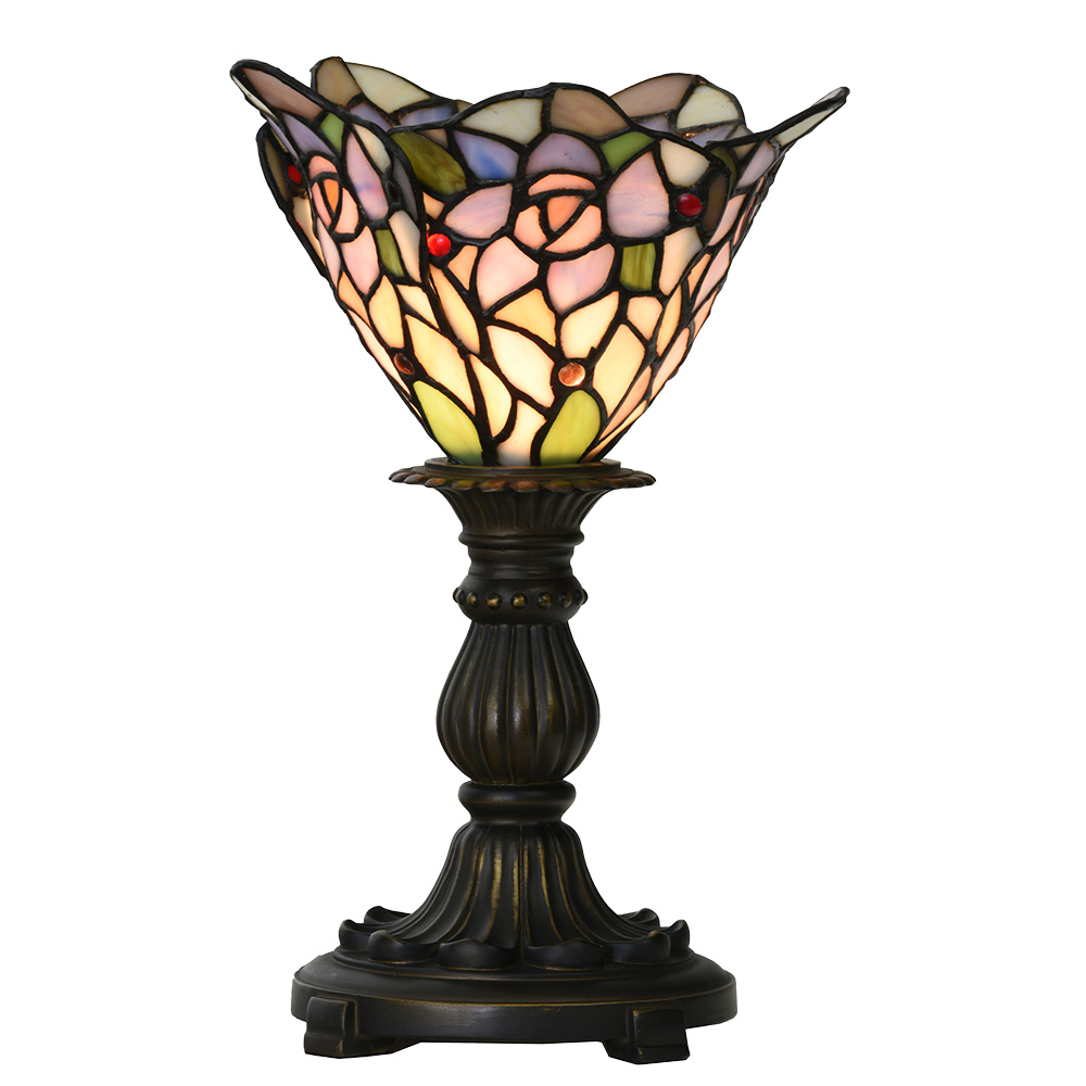 Clayre & Eef | Tiffany Tafellamp Roze ø 20x30 cm E14/max 1x25W | 5LL-6336
