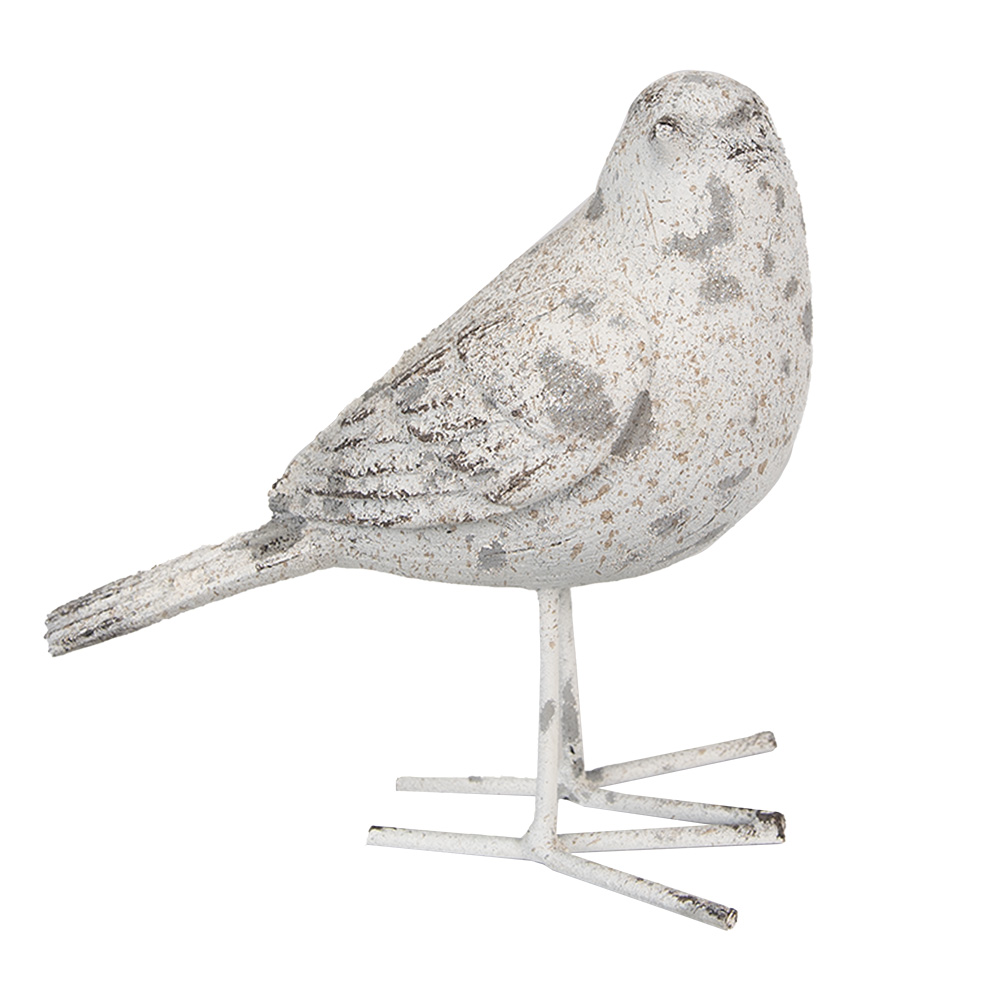 Clayre & Eef | Decoratie Vogel Grijs 15x7x14 cm | 6PR4122