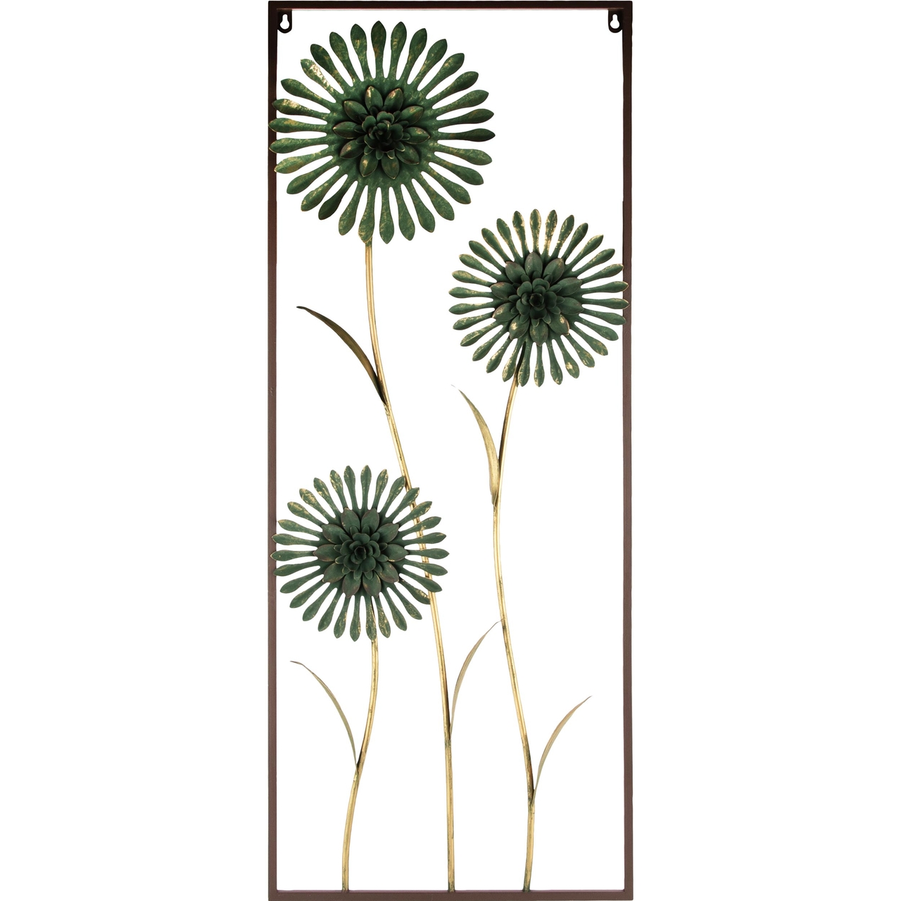 Dekoratief | Wanddecoratie m/bloemen, groen, metaal, 40x4x100cm | A240284