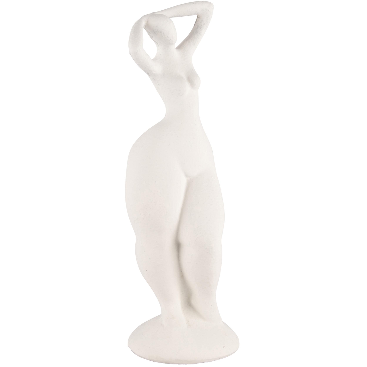 Dekoratief | Deco dame staand, wit, cement, 8x7x21cm | A240776