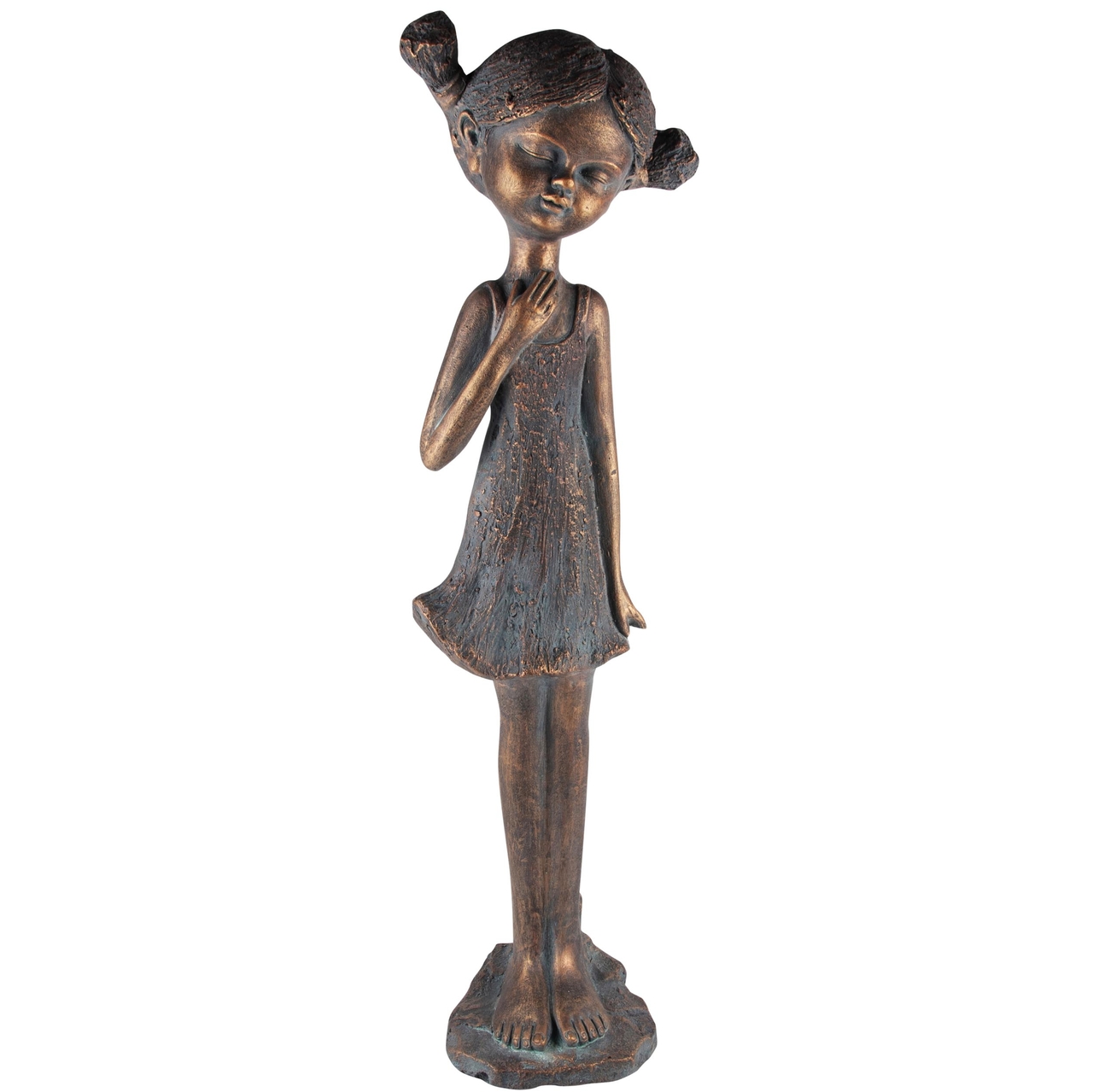 Dekoratief | Deco meisje 'Lisa', brons, magnesium, 23x18x81cm | A240912