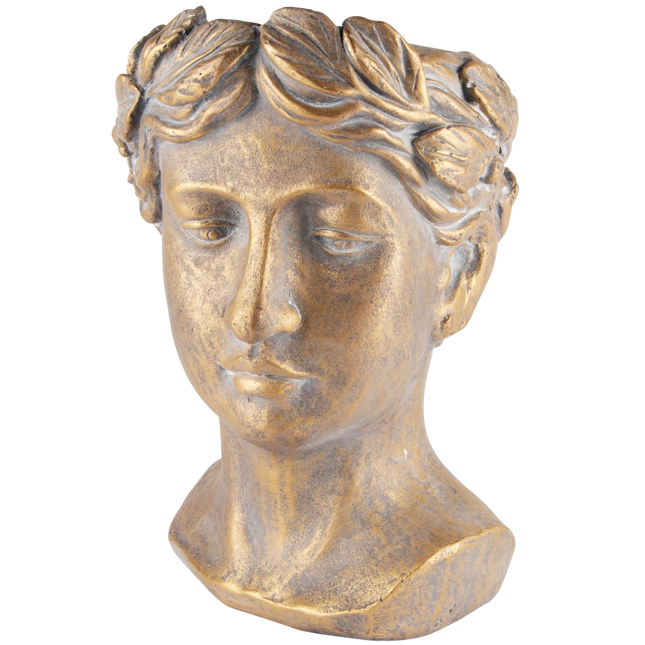 Dekoratief | Bloempot hoofd 'Caesar', grijs, magnesium, 23x22x31cm | A240916