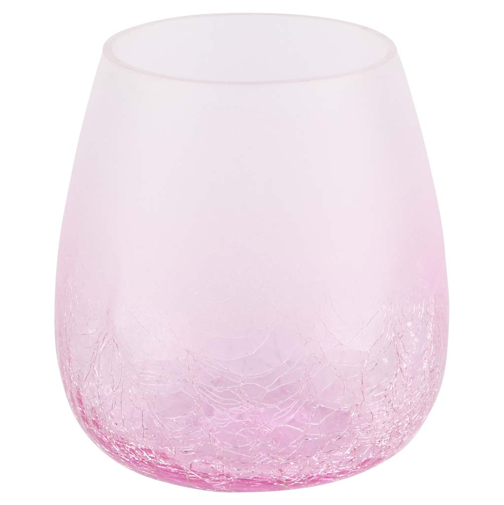 Dekoratief | Theelicht 'Smoked', roze, glas, 9x9x10cm | A218040
