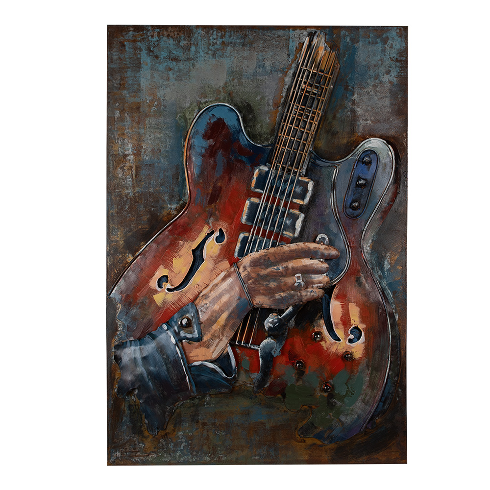 Clayre & Eef | Wanddecoratie gitaar 60x4x90 cm | 5WA0195