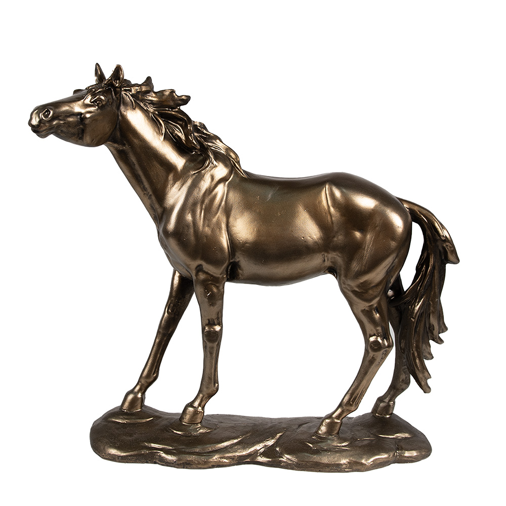 Clayre & Eef | Decoratie Beeld Paard Bruin 34x10x32 cm | 6PR4080