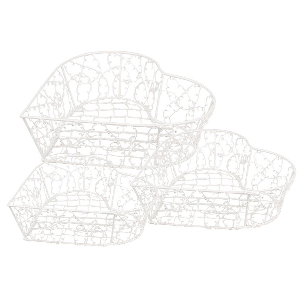 Clayre & Eef | Manden Wit (set van 3) 25x25x7 / 20x20x6 / 15x15x6 cm | 6Y5540