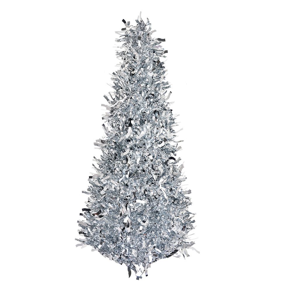 Clayre & Eef | Kerstdecoratie Kerstboom Zilverkleurig 38 cm | 65537M