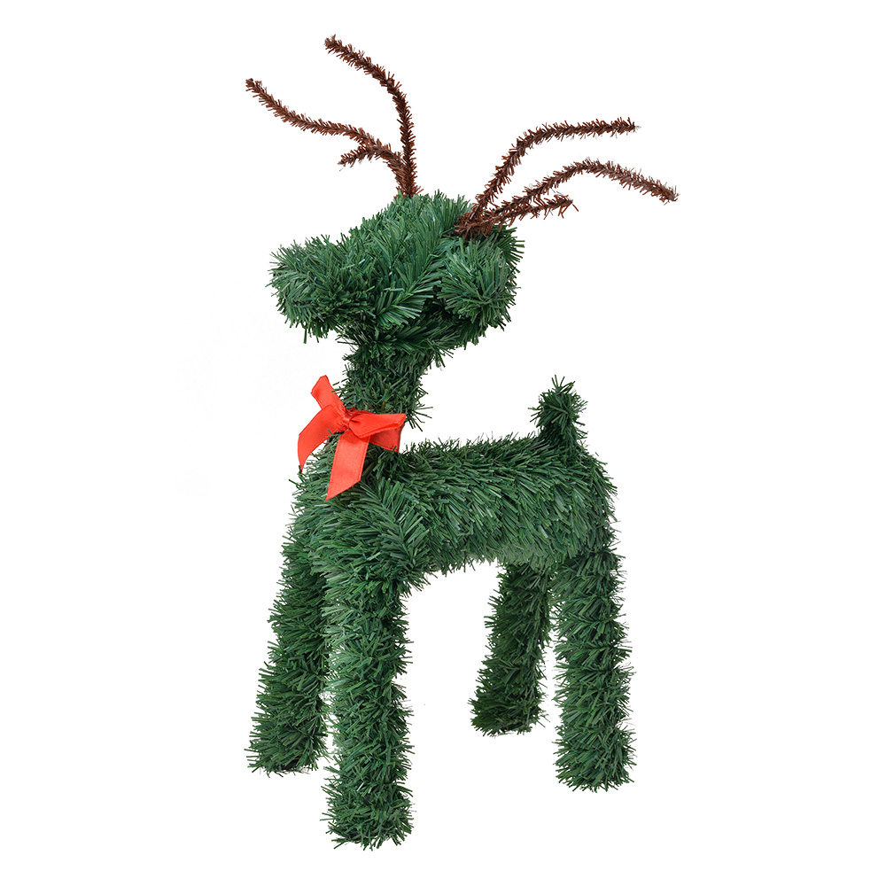 Clayre & Eef | Kerstdecoratie Rendier Groen 15x8x26 cm | 65493