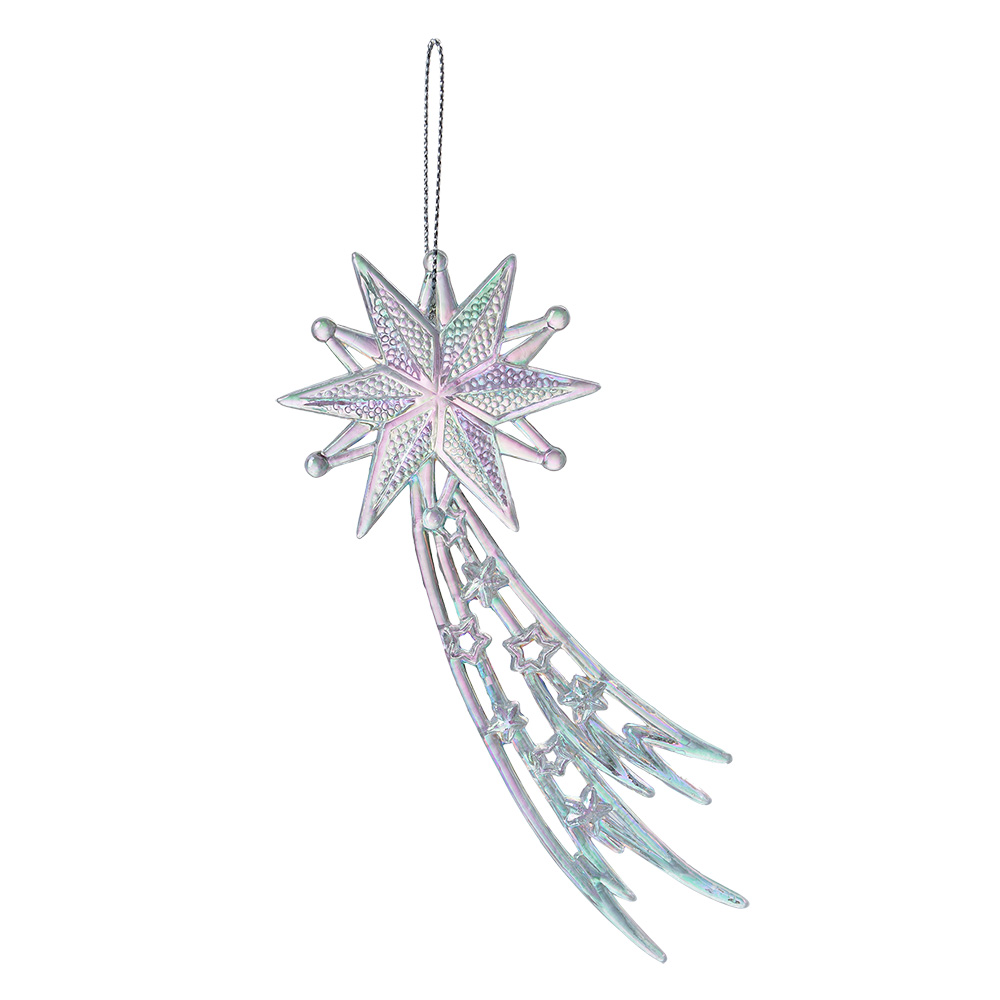 Clayre & Eef | Decoratie hanger Ster Zilverkleurig 15x1x6 cm | 65609