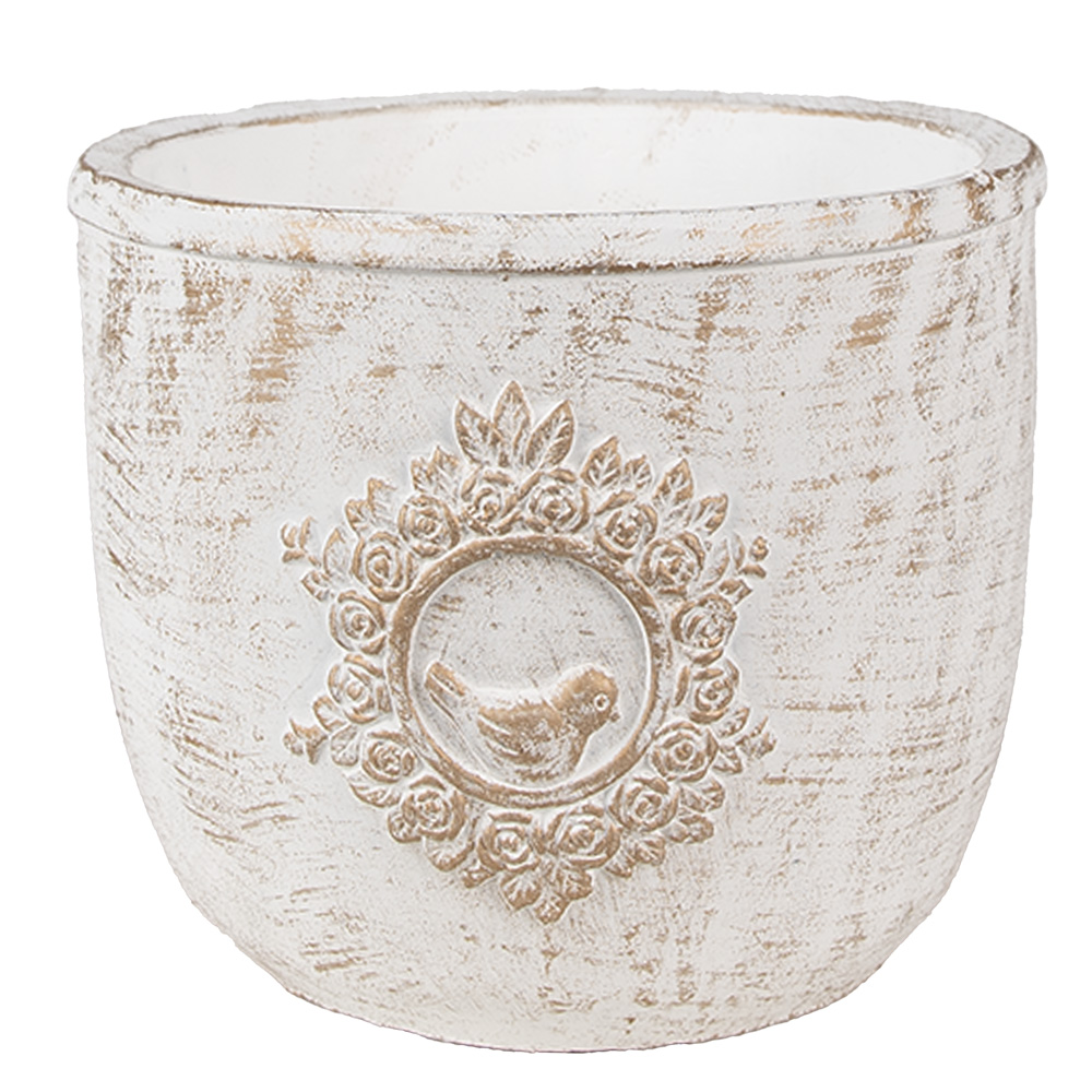 Clayre & Eef | Bloempot Wit ø 17x14 cm | 6TE0513M