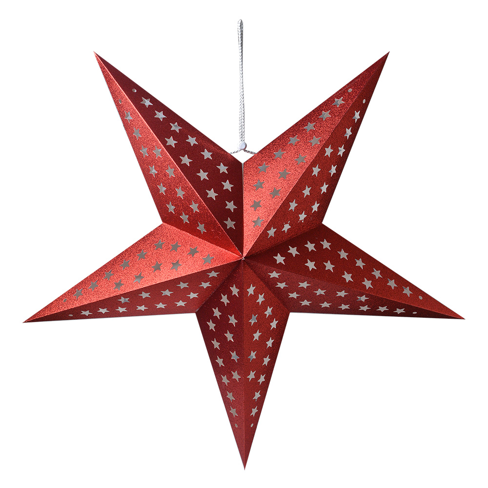 Clayre & Eef | Kerstdecoratie Ster Rood 90x20x90 cm | 6PA0512XLR