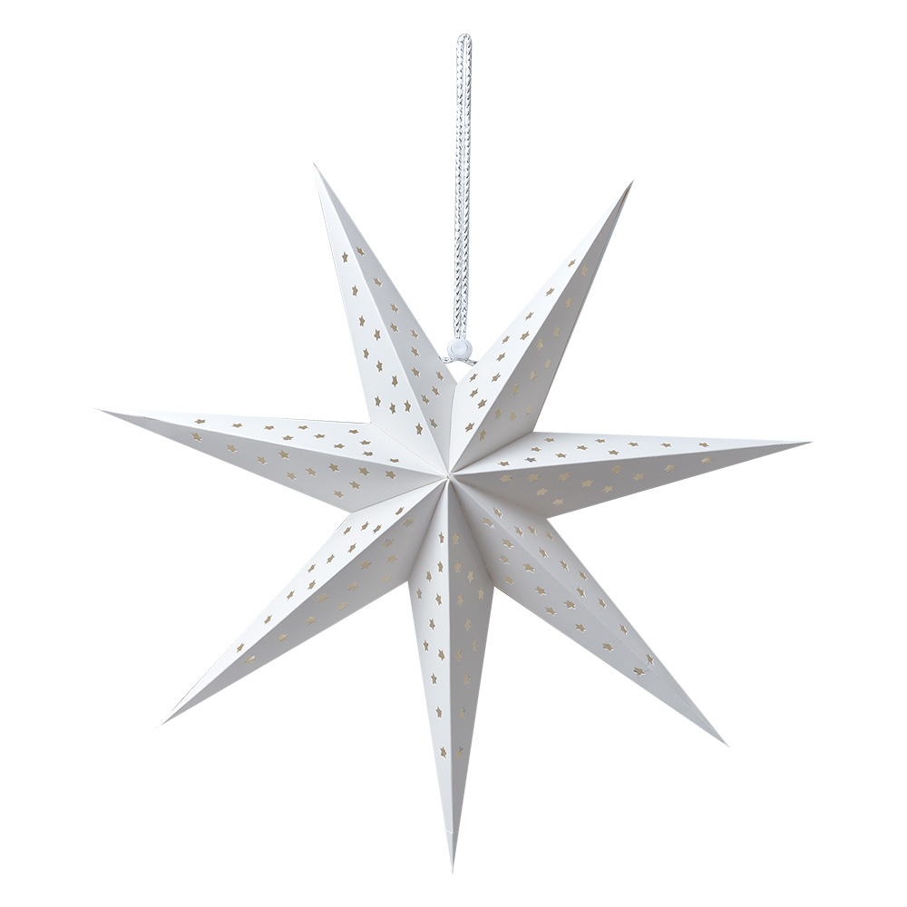 Clayre & Eef | Kerstdecoratie Ster Wit 45x15x45 cm | 6PA0515M