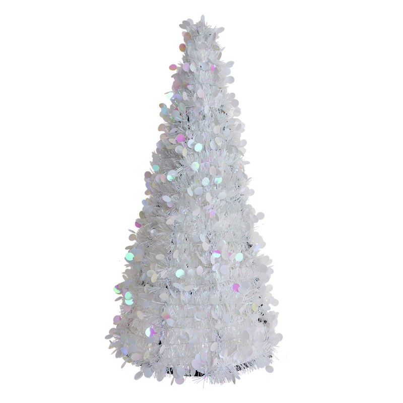 Clayre & Eef | Kerstdecoratie Kerstboom Wit ø 21x50 cm | 65515