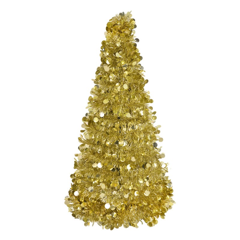 Clayre & Eef | Kerstdecoratie Kerstboom Goudkleurig ø 21x50 cm | 65512