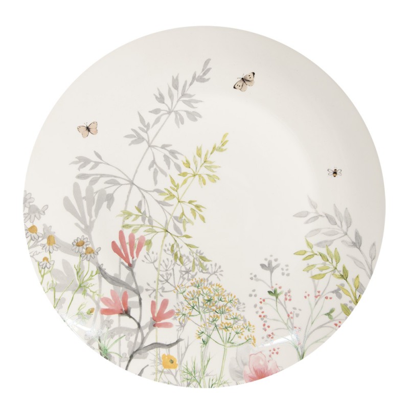 Clayre & Eef | Servies Dinerbord Wit ø 26x2 cm | WFFFP