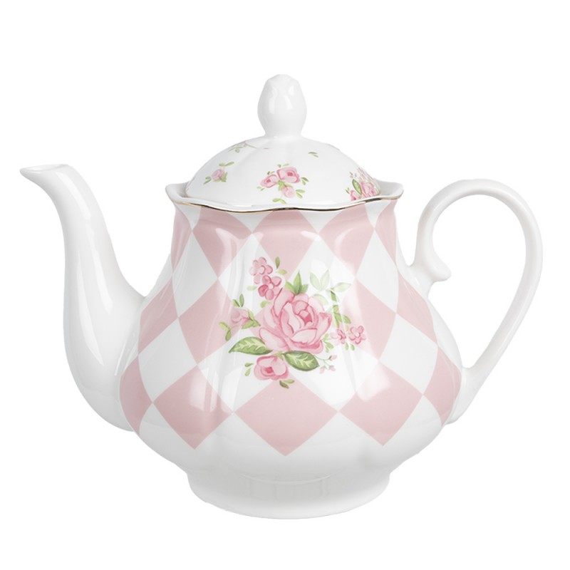 Clayre & Eef | Theepot Roze 20x14x17 cm / 1000 ml | SWRTE