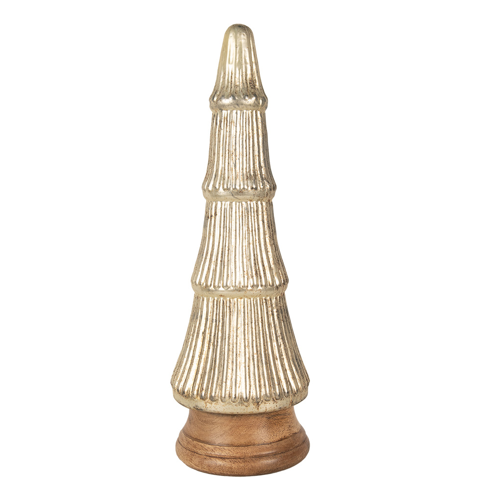 Clayre & Eef | Kerstdecoratie Kerstboom Goudkleurig ø 15x45 cm | 65394